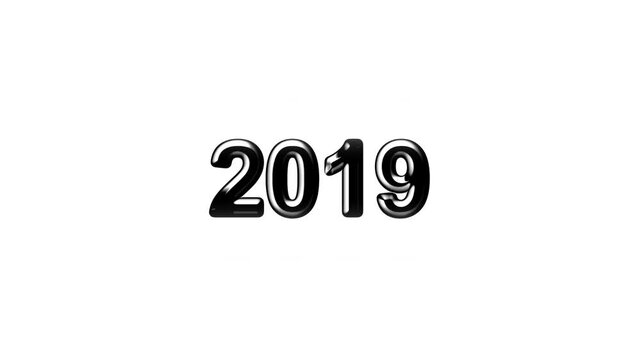 Timeline Scroll from 2010 to 2019 on Black Background 4K Year Counting Text Animation.