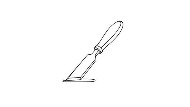 Hand drawn chisel tool illustration white background.