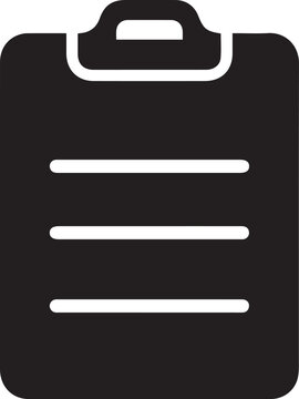 Minimalist Clipboard Glyph Vector Icon