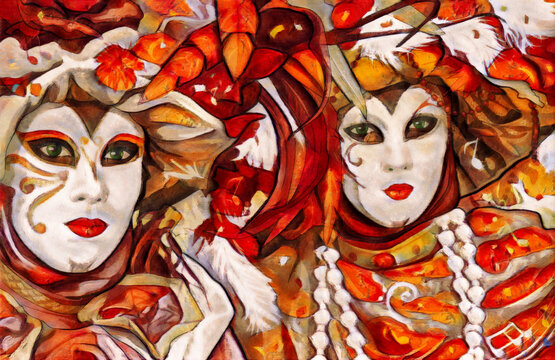 An explosion of bright hues in the traditional costumes of the craziest party of the year.