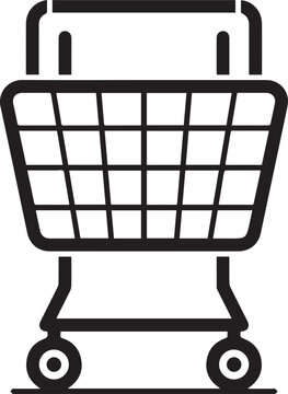 Retail Shopping Cart Trolley Vector Icon