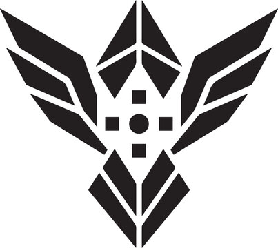 Abstract Geometric Bird Emblem Vector Logo