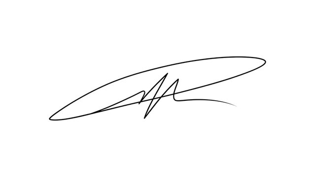 Elegant handwritten signature on white background.