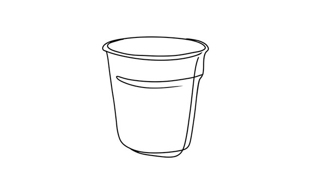 Empty plastic cup illustration white background.
