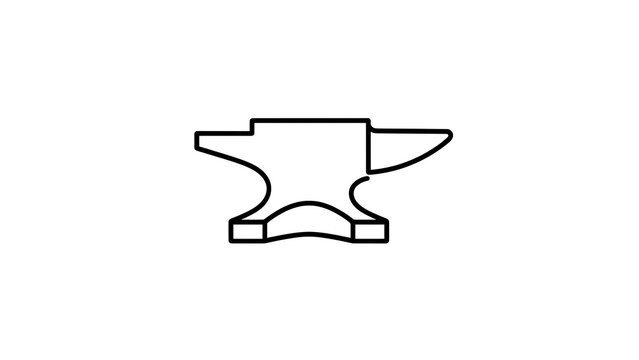 Blacksmith anvil icon on white background.