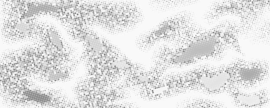 Distressed halftone gradient background. Grunge grit noise texture. Retro pixelated backdrop. Dirty sandy gritty wallpaper. Vector aged speckled surface. Anime or manga style comic textured overlay