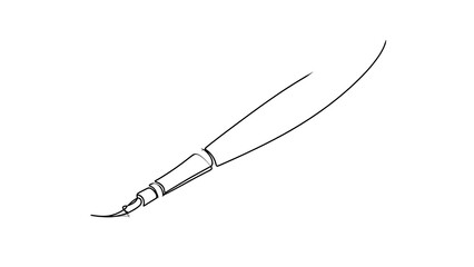 Fototapeta premium Hand drawn sewing needle and thread white background.
