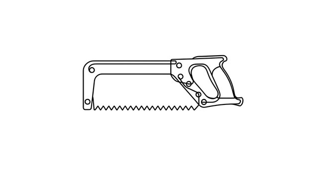 Hand saw tool illustration on white background.