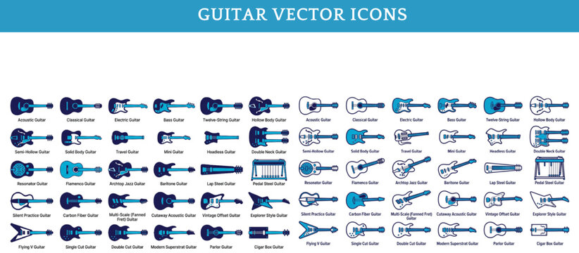 Guitar Vector Icon Mega Set
