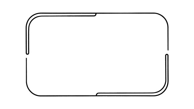 Empty rectangular frame outline white background.