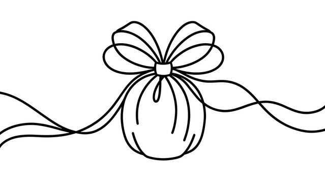 Elegant gift bow illustration on white background.