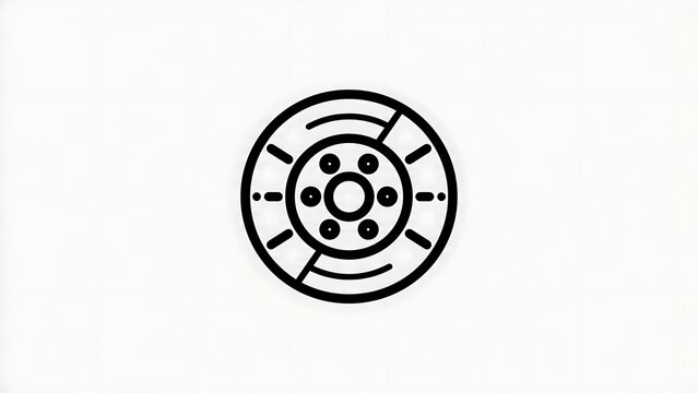 Atomic structure icon on white background.