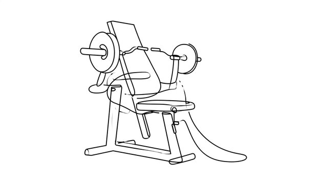 Leg press machine illustration white background.