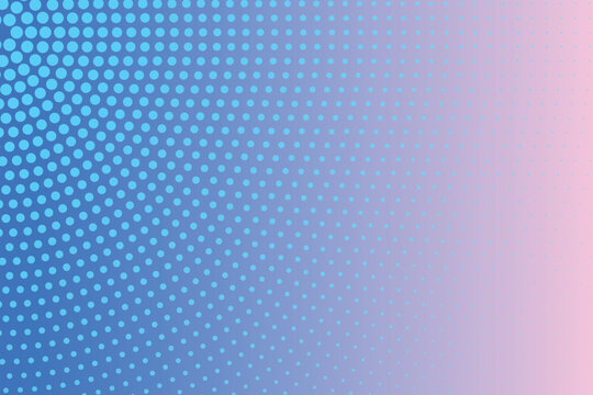 Blue and pink gradient background, with a corner, halftone dot pattern, circular grid texture