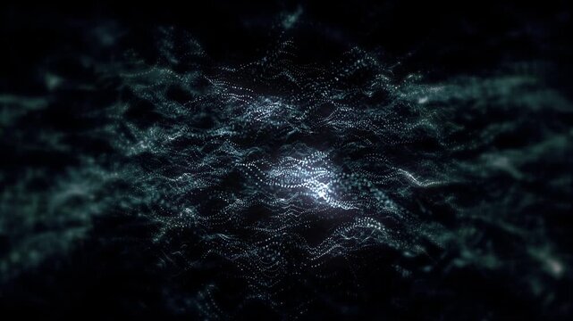 Abstract Digital Particle Wave Loop - Blue Network Background