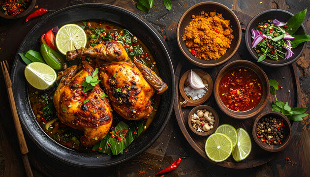Roasted chicken dish with spices