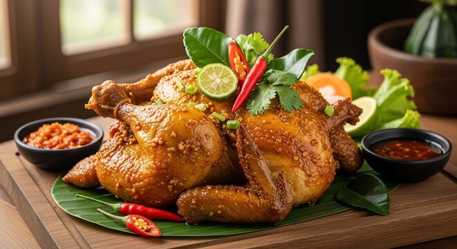 Roasted chicken food photography