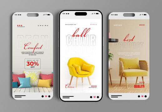 Modern Furniture Social Media Story Template Set