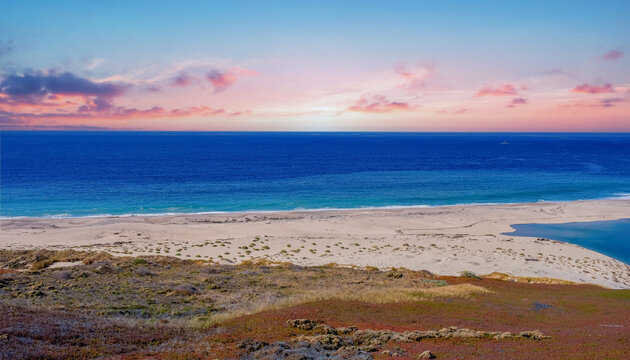 sunset over the beach