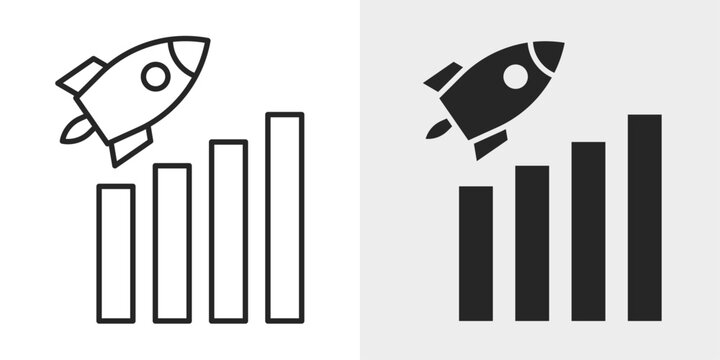 Launchpad Icon represents startup launches, innovation, and business acceleration with an editable outline vector illustration.