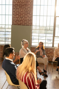 Casual business meeting discussion photo