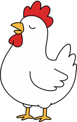Rooster with closed eyes cartoon illustration © Teddy