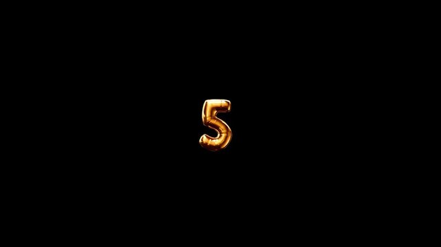gold foil balloon numbers ten and nine floating downward in sequence against a dark background for countdown timer