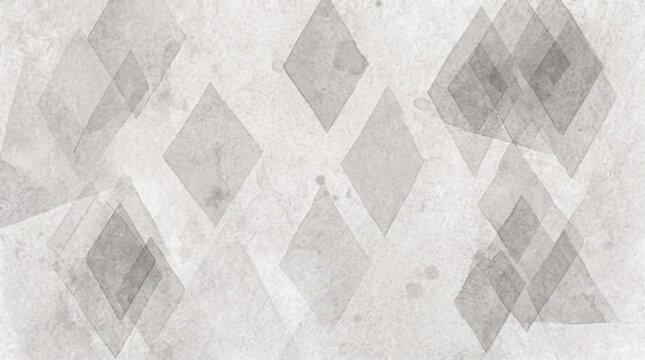 Abstract watercolor background with faded grey overlapping diamond shapes