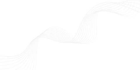 Fototapeta premium Minimalist flowing wave lines on white background for modern abstract graphic design projects and digital art backgrounds.