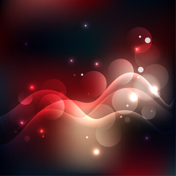  Red Abstract background with wave lines