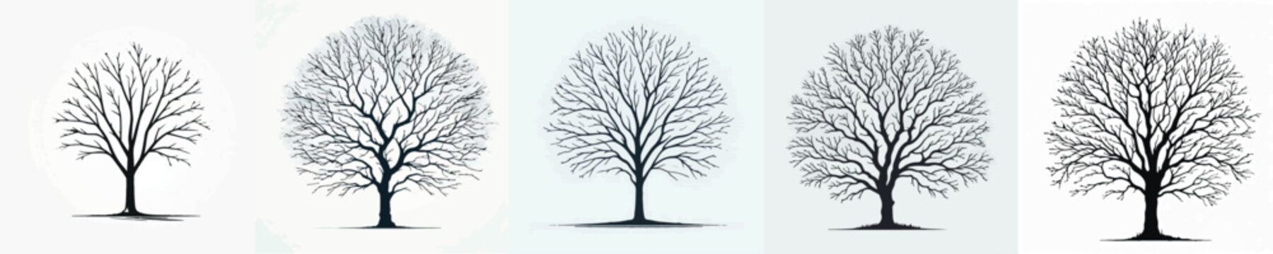 Fallen Winter Tree Silhouette Vector Illustration