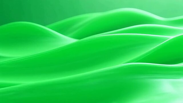 Flowing green silk waves