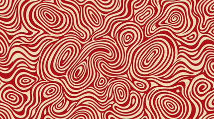 Obraz premium Abstract Red and Beige Fluid Swirls Pattern Illustrating Organic Flowing Lines and Intricate Geometric Textures for Creative Backgrounds