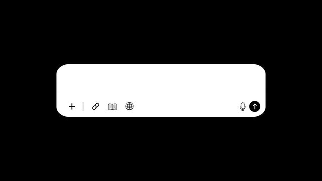 Animated AI ChatGPT Bot Interface Input Text Box - Artificial Intelligence Prompt Area UI Template With Transparent Overlay Alpha Channel PRORESS 