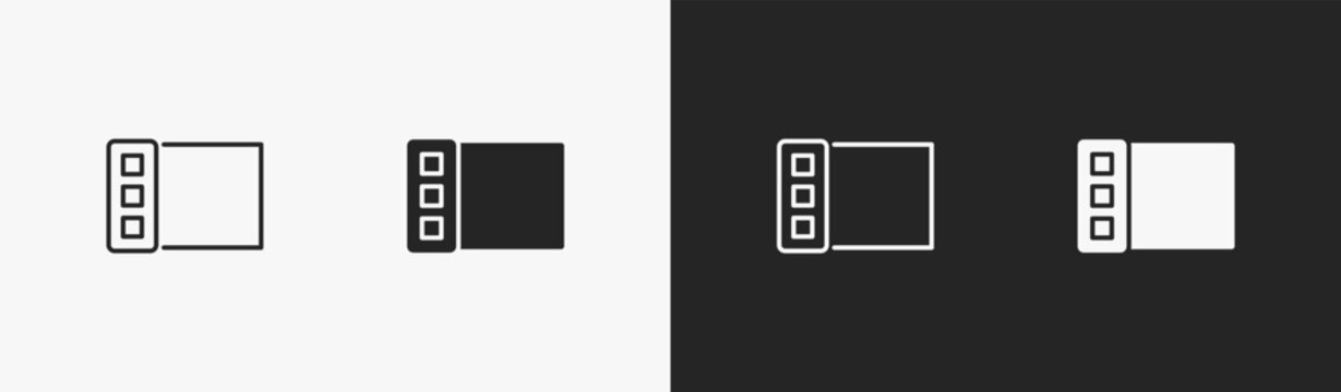 Set of sidebar icon in black and white collection