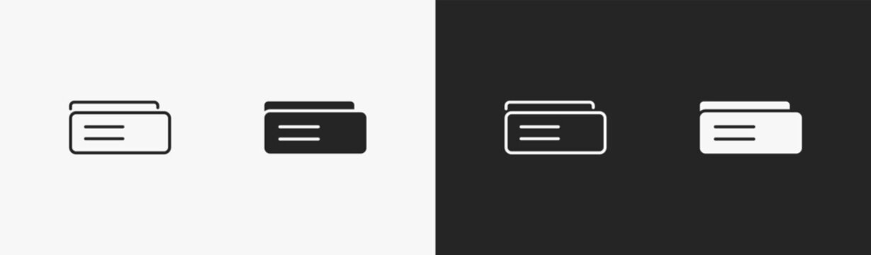 Set of tab icon in black and white collection