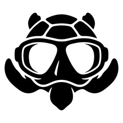 Playful sea turtle wearing snorkeling mask mascot vector © AnilChandra