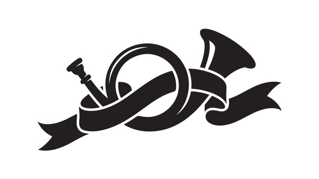Rugby Ball Icon with Ribbon Banner and Dynamic Motion Lines, Black Silhouette Style for Sports Branding and Game Concept