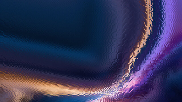 Granulated deep indigo, amethyst, and molten gold light undulations, forming ethereal abstract, ideal for web design.