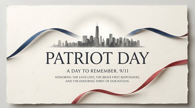 Patriot Day 9/11 Remembrance Card with NYC Skyline Silhouette
