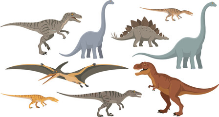 Dinosaur Icon Collection in Flat Style © Afiz