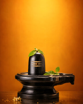 shiva lingam, lord mahadev photo with copy space for poster and banner