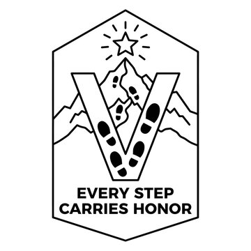 Every Step Carries Honor Mountain Bootprints Badge
