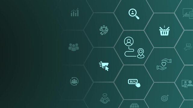 Customer journey idea. Animation of customer behavior analysis and marketing strategy. Social media marketing, online marketing and other platforms marketing strategy. 4k video.  