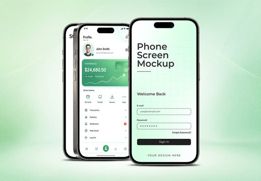 Smartphone Screen Mockup Set