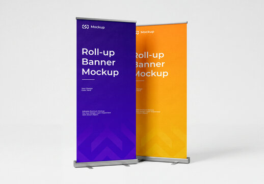 Roll-Up Banner Stand Mockup Set