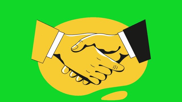 Business Handshake Vector Illustration | Two Businessmen Shaking Hands Partnership Concept