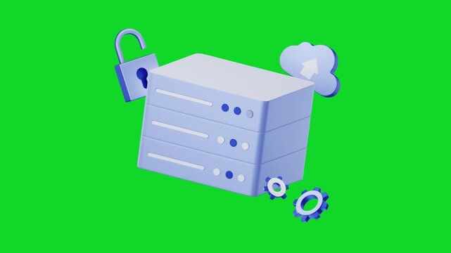 3D Hard Drive Green Screen Animation | Data Storage Device Chroma Key Motion Graphics