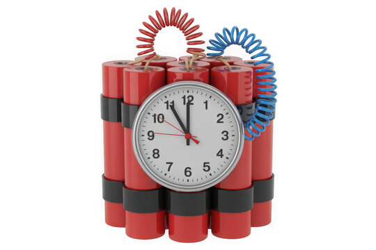 Dynamite time bomb isolated on transparent background