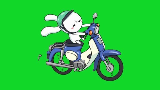 Cartoon Scooter Riding Animation Green Screen | Delivery Scooter Vector Motion Graphics 4K